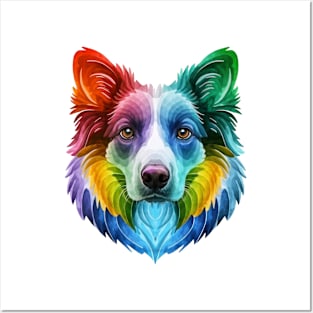 Dog head Colourful Portrait Posters and Art